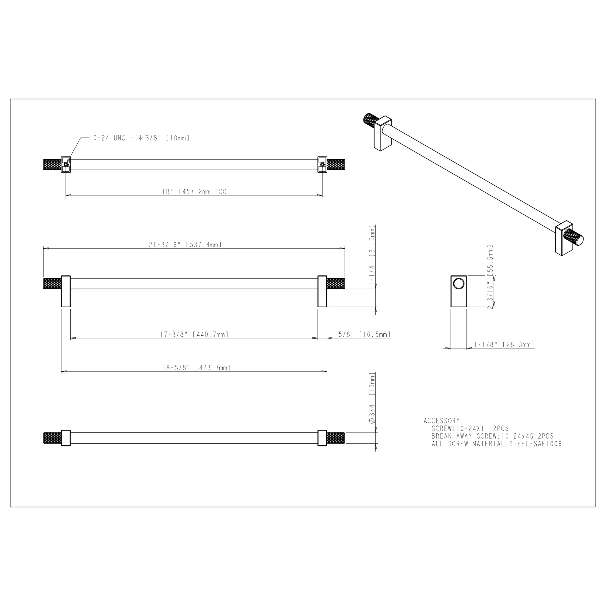 Larkin 4 Appliance Pull in Satin Nickel