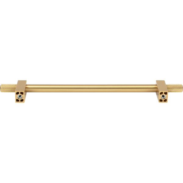 192 mm Center-to-Center Brushed Gold Larkin 4 Knurled Ends Cabinet Bar Pull - Image 5