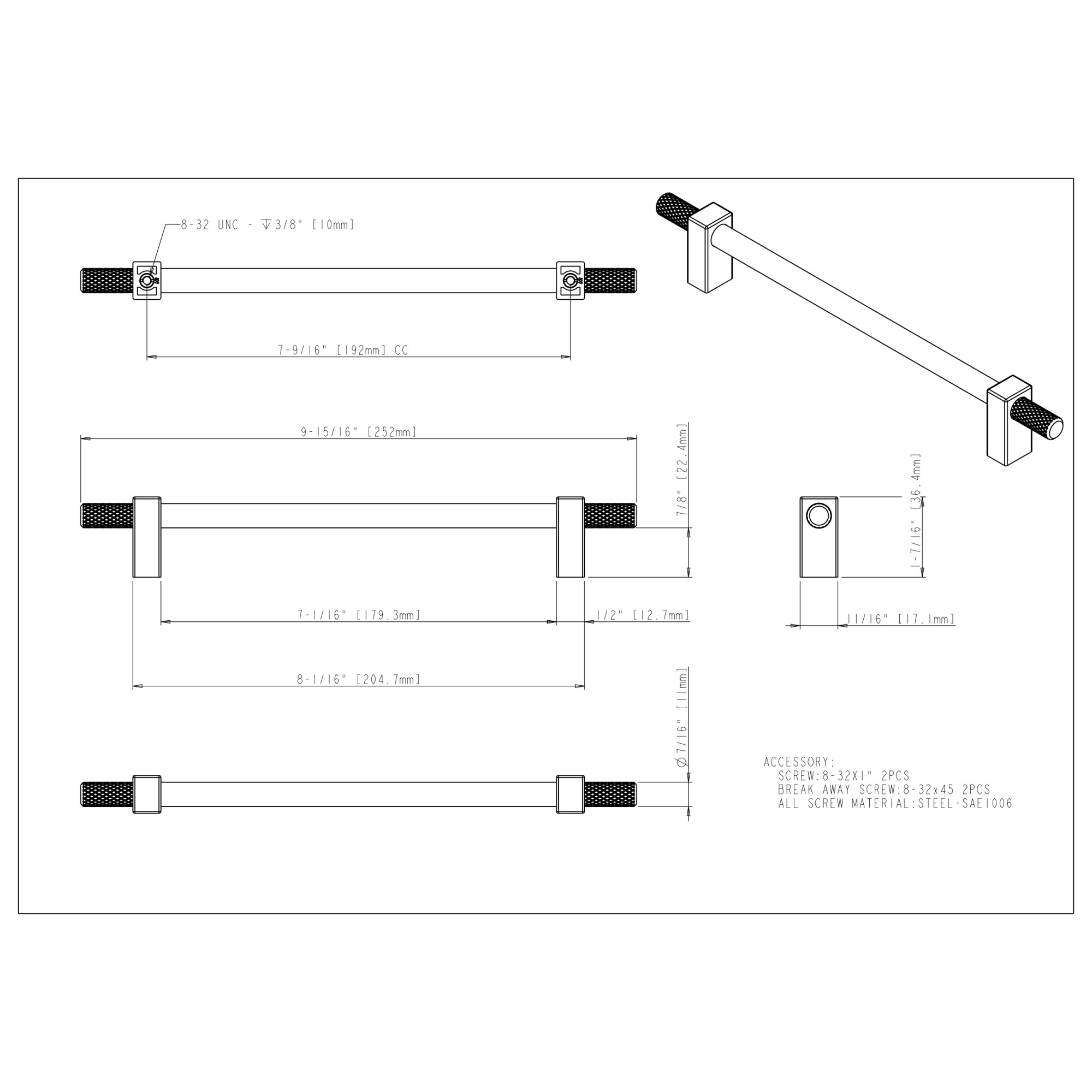 Larkin 4 Cabinet Pull in Satin Nickel