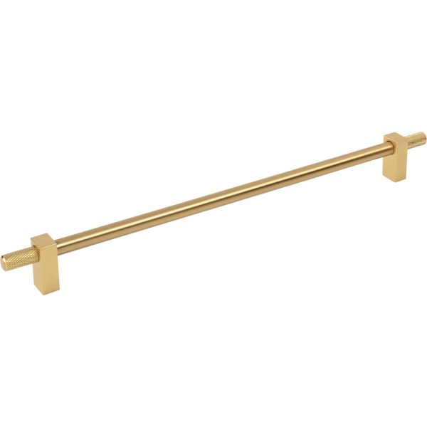 305 mm Center-to-Center Brushed Gold Larkin 4 Knurled Ends Cabinet Bar Pull