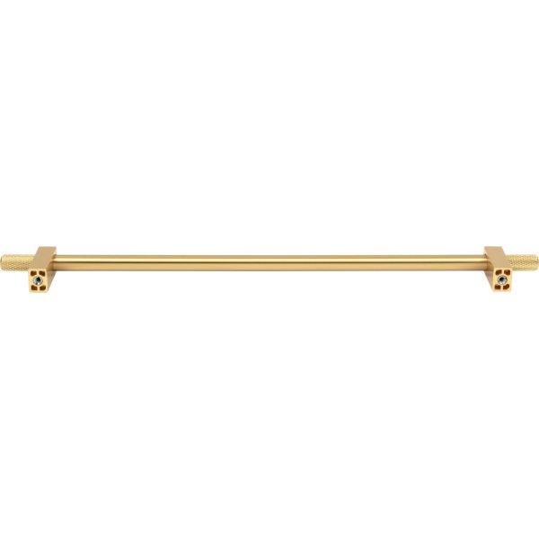305 mm Center-to-Center Brushed Gold Larkin 4 Knurled Ends Cabinet Bar Pull - Image 5