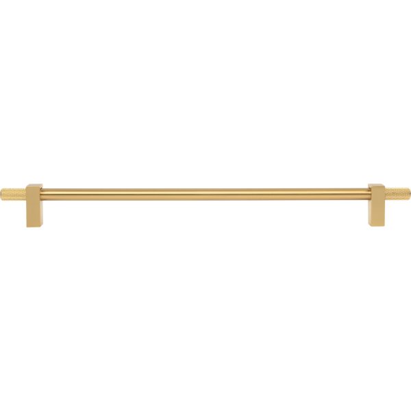 305 mm Center-to-Center Brushed Gold Larkin 4 Knurled Ends Cabinet Bar Pull - Image 6