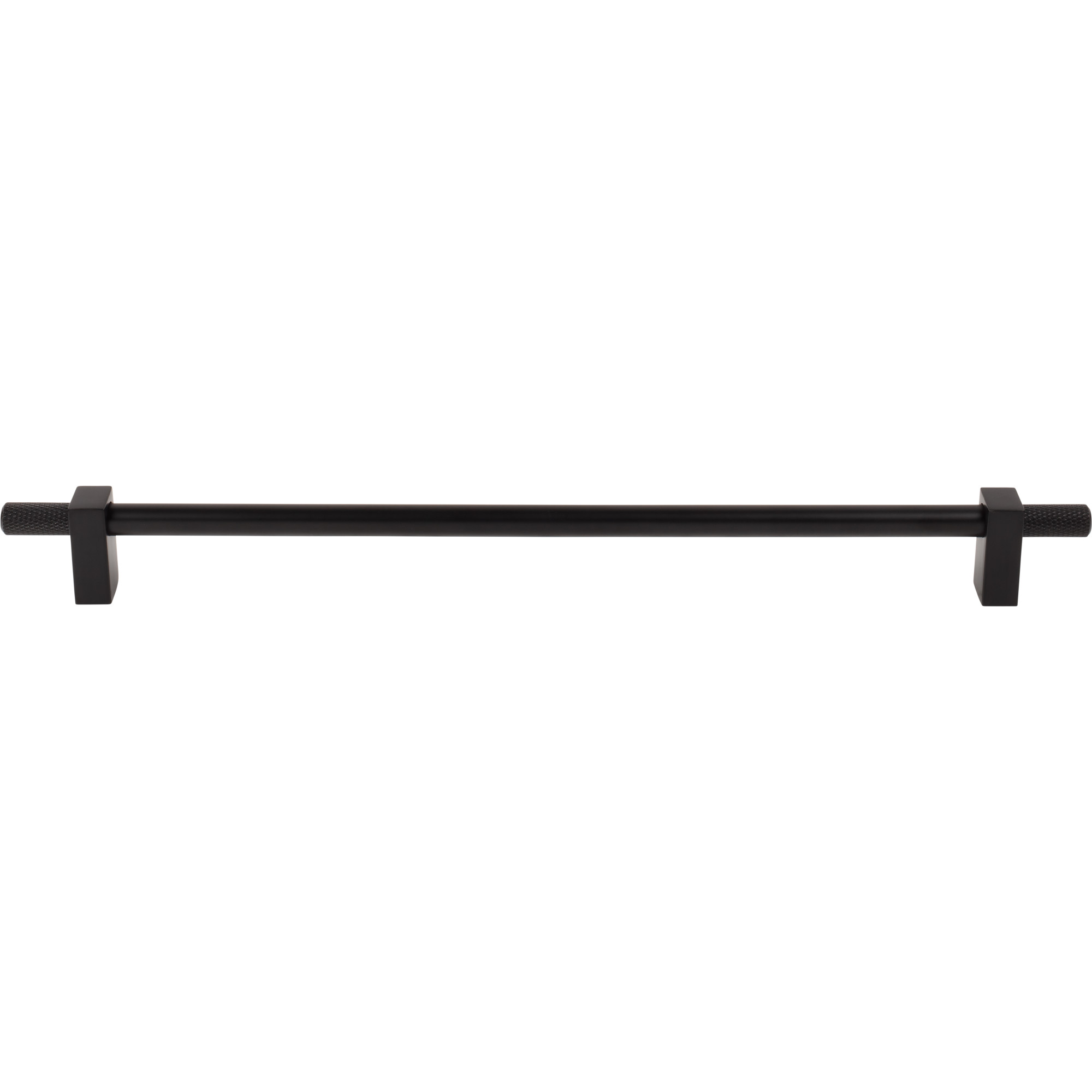 305 mm Center-to-Center Matte Black Larkin 4 Knurled Ends Cabinet Bar Pull - Image 3