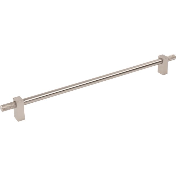 305 mm Center-to-Center Satin Nickel Larkin 4 Knurled Ends Cabinet Bar Pull