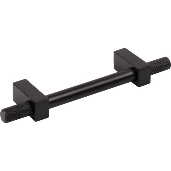 96 mm Center-to-Center Matte Black Larkin 4 Knurled Ends Cabinet Bar Pull - Image 4