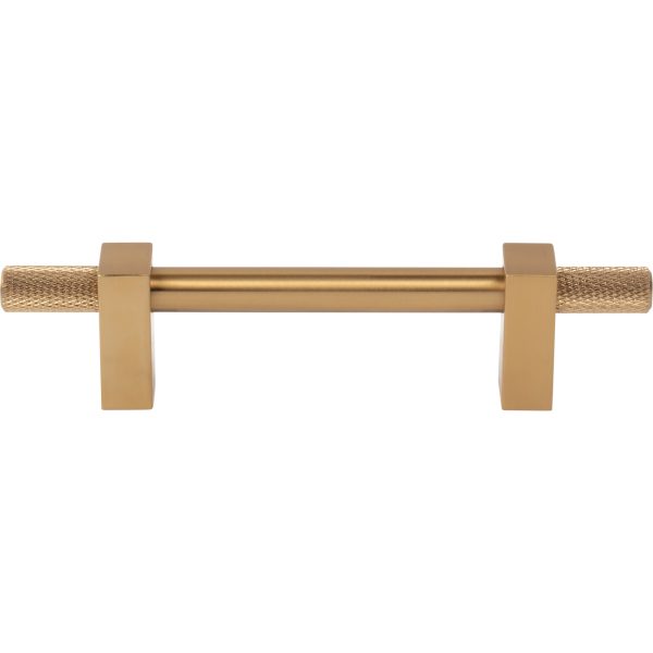 96 mm Center-to-Center Satin Bronze Larkin 4 Knurled Ends Cabinet Bar Pull - Image 3