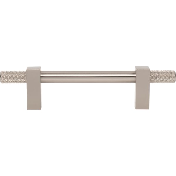 96 mm Center-to-Center Satin Nickel Larkin 4 Knurled Ends Cabinet Bar Pull - Image 6