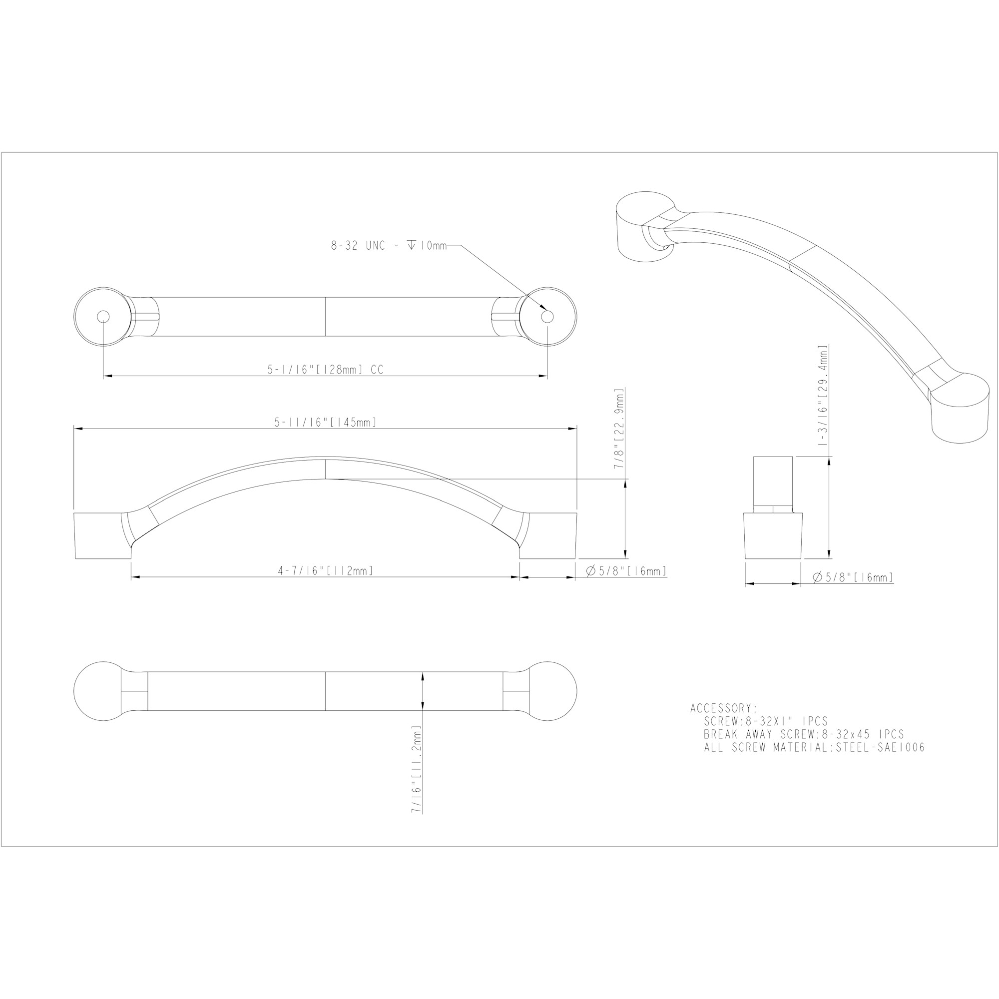 Belfast Cabinet Pull (745) in Satin Nickel
