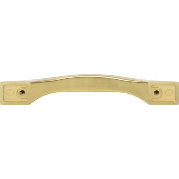96 mm Center-to-Center Brushed Gold Flared Philip Cabinet Pull - Image 5
