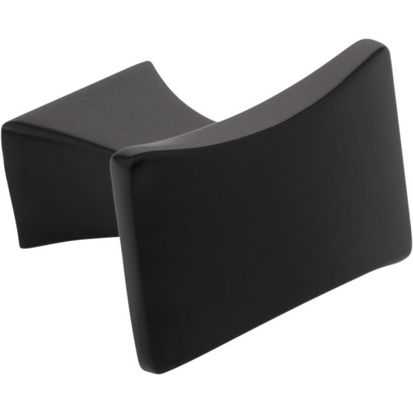 1-1/4" Overall Length Matte Black Flared Philip Cabinet Knob - Image 4