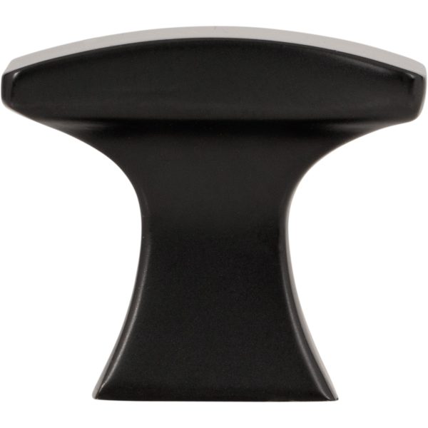 1-1/4" Overall Length Matte Black Flared Philip Cabinet Knob - Image 6