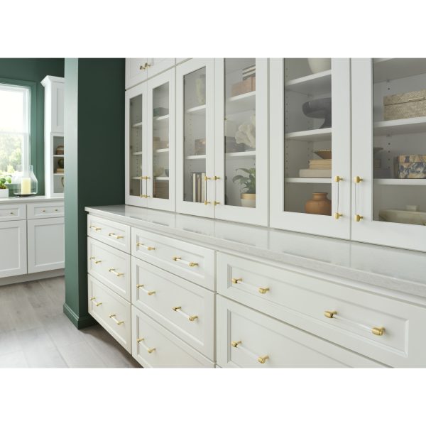 96 mm Center-to-Center Brushed Gold Carmen Cabinet Bar Pull - Image 5
