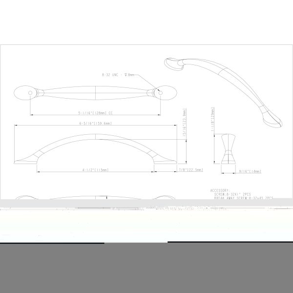 128 mm Center-to-Center Satin Nickel Arched Somerset Cabinet Pull - Image 4