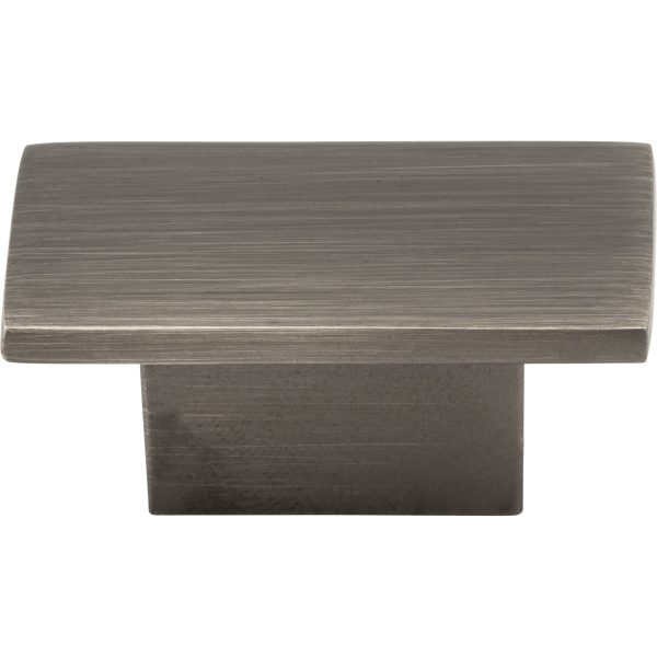 1-9/16" Overall Length Brushed Pewter Rectangle Mirada Cabinet Knob - Image 3