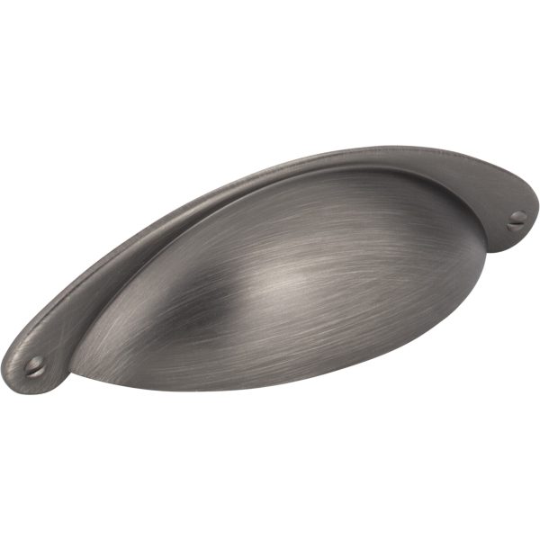 3" Center-to-Center Brushed Pewter Lyon Cabinet Cup Pull