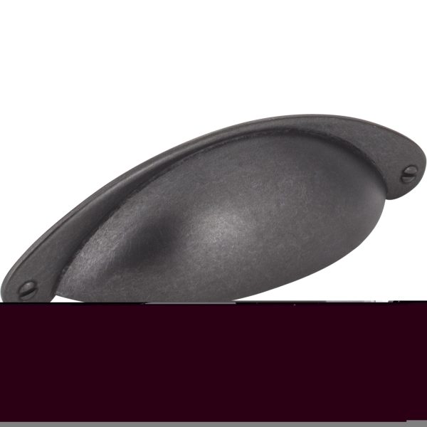 3" Center-to-Center Gun Metal Lyon Cabinet Cup Pull