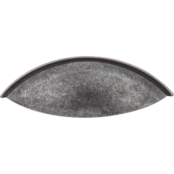 96 mm Center-to-Center Brushed Antique Brass Bordeaux Cabinet Cup Pull - Image 3