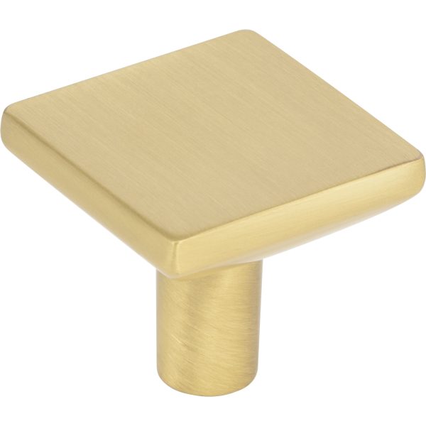 1-1/4" Overall Length Brushed Gold Walker 1 Square Knob