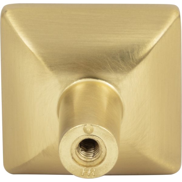 1-1/4" Overall Length Brushed Gold Walker 1 Square Knob - Image 5