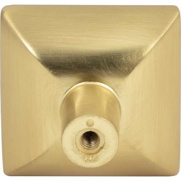 1-5/8" Overall Length Brushed Gold Walker 1 Square Knob - Image 5