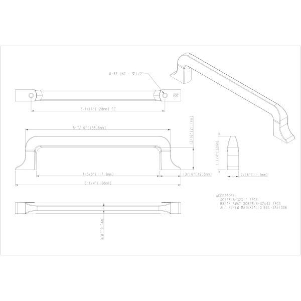128 mm Center-to-Center Polished Chrome Callie Cabinet Pull - Image 4