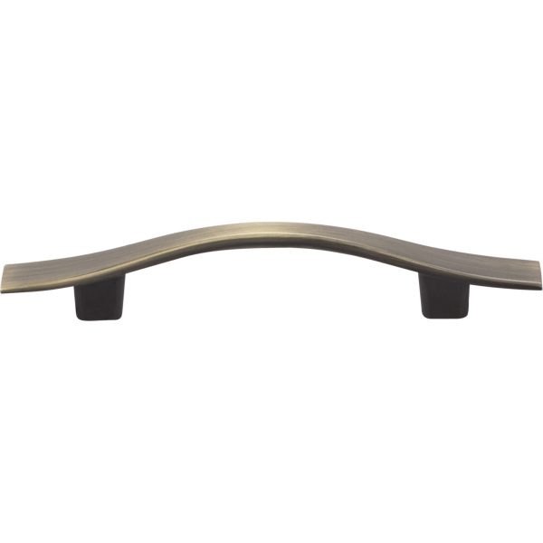 3" Center-to-Center Brushed Antique Brass Square Kingsport Cabinet Pull - Image 3