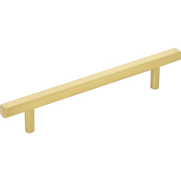 128 mm Center-to-Center Brushed Gold Square Dominique Cabinet Bar Pull