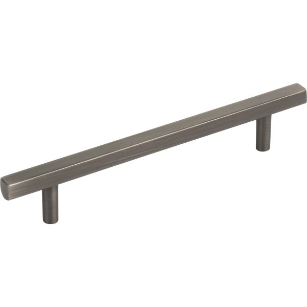 128 mm Center-to-Center Brushed Pewter Square Dominique Cabinet Bar Pull
