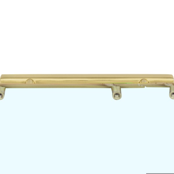 96 mm Center-to-Center Brushed Gold Square Dominique Cabinet Bar Pull - Image 5