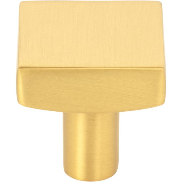 1-1/8" Overall Length Brushed Gold Square Dominique Cabinet Knob - Image 3