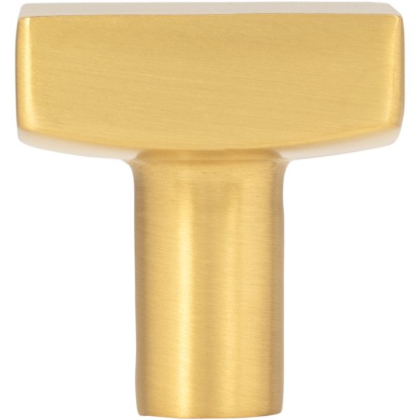 1-1/8" Overall Length Brushed Gold Square Dominique Cabinet Knob - Image 6