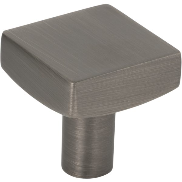 1-1/8" Overall Length Brushed Pewter Square Dominique Cabinet Knob