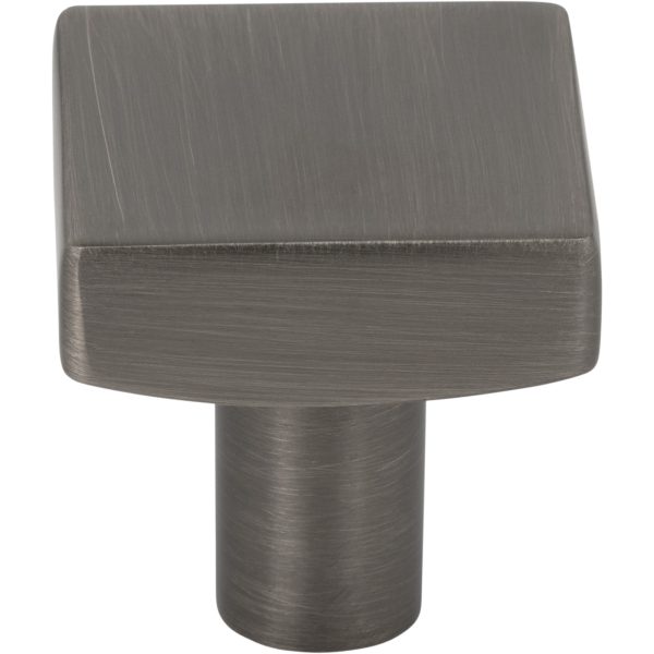 1-1/8" Overall Length Brushed Pewter Square Dominique Cabinet Knob - Image 3