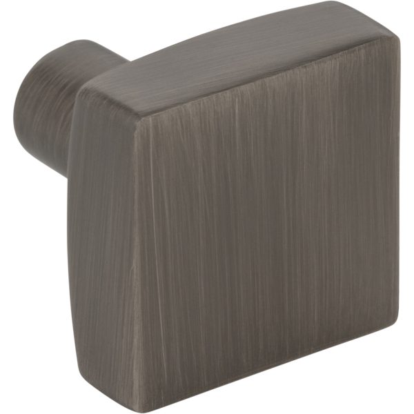 1-1/8" Overall Length Brushed Pewter Square Dominique Cabinet Knob - Image 4
