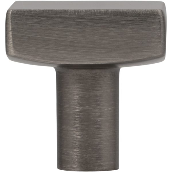 1-1/8" Overall Length Brushed Pewter Square Dominique Cabinet Knob - Image 6