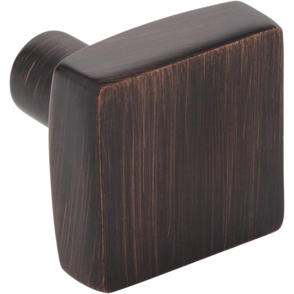 1-1/8" Overall Length Brushed Oil Rubbed Bronze Square Dominique Cabinet Knob - Image 4