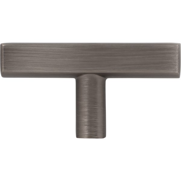 2-1/4" Brushed Pewter Dominique Cabinet "T" Knob - Image 6