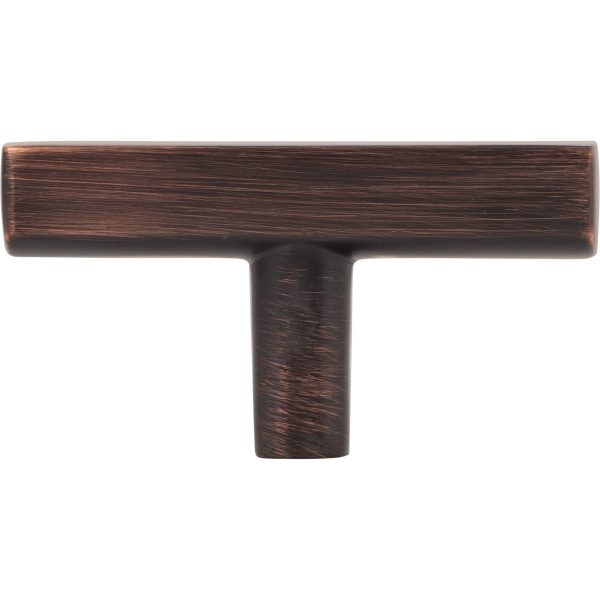 2-1/4" Brushed Oil Rubbed Bronze Dominique Cabinet "T" Knob - Image 6