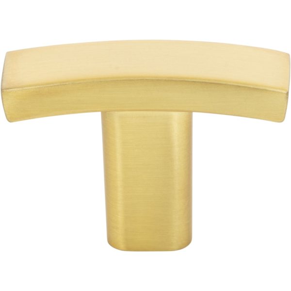 1-1/2" Overall Length Brushed Gold Square Thatcher Cabinet "T" Knob - Image 3