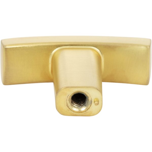 1-1/2" Overall Length Brushed Gold Square Thatcher Cabinet "T" Knob - Image 5