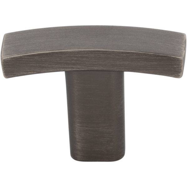 1-1/2" Overall Length Brushed Pewter Square Thatcher Cabinet "T" Knob - Image 3