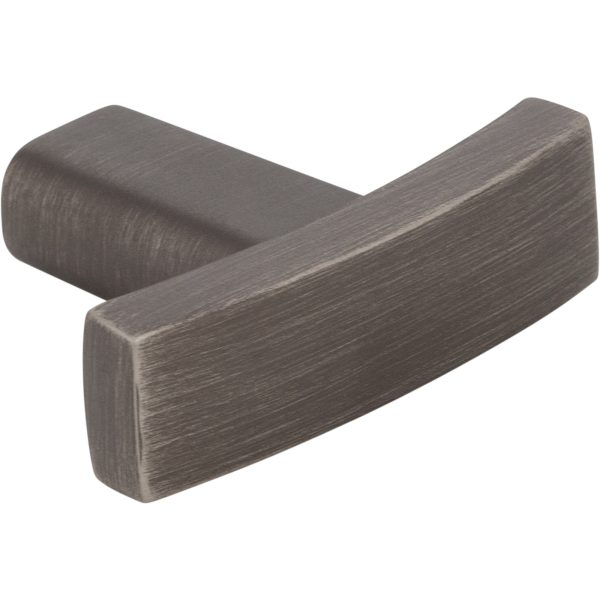1-1/2" Overall Length Brushed Pewter Square Thatcher Cabinet "T" Knob - Image 4