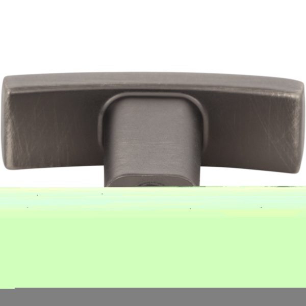 1-1/2" Overall Length Brushed Pewter Square Thatcher Cabinet "T" Knob - Image 5