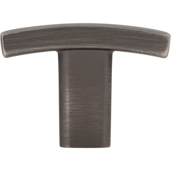 1-1/2" Overall Length Brushed Pewter Square Thatcher Cabinet "T" Knob - Image 6