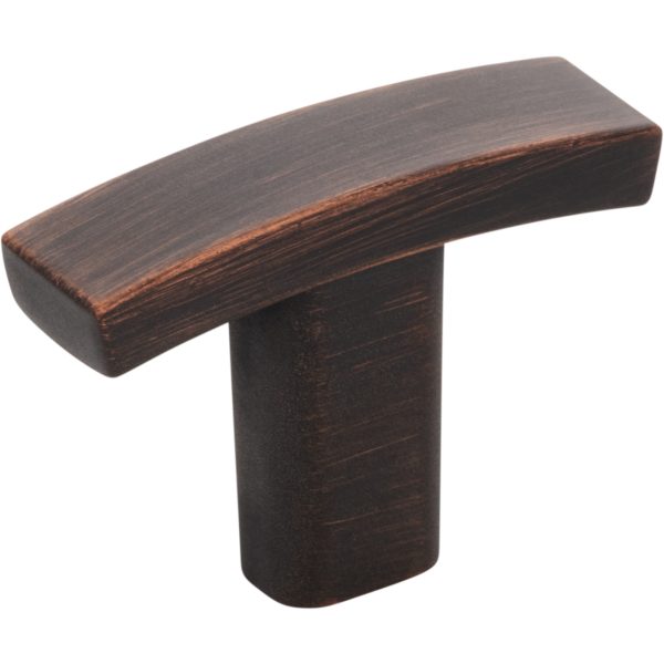 1-1/2" Overall Length Brushed Oil Rubbed Bronze Square Thatcher Cabinet "T" Knob