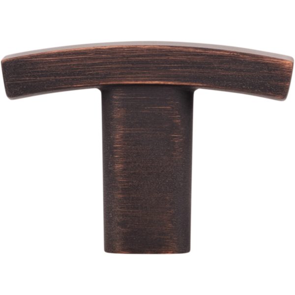 1-1/2" Overall Length Brushed Oil Rubbed Bronze Square Thatcher Cabinet "T" Knob - Image 6