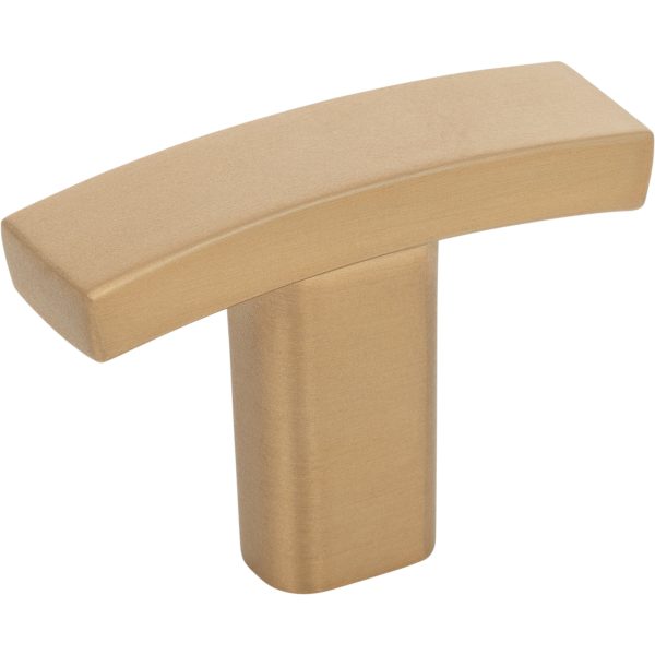 1-1/2" Overall Length Satin Bronze Square Thatcher Cabinet "T" Knob