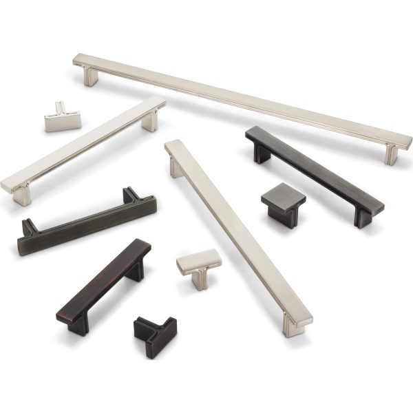 128 mm Center-to-Center Brushed Pewter Square Anwick Cabinet Pull - Image 5