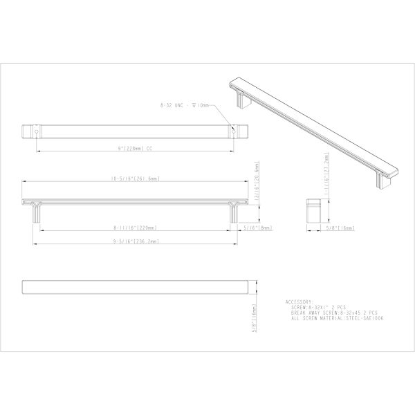 96 mm Center-to-Center Polished Chrome Strap Mirada Cabinet Pull - Image 4
