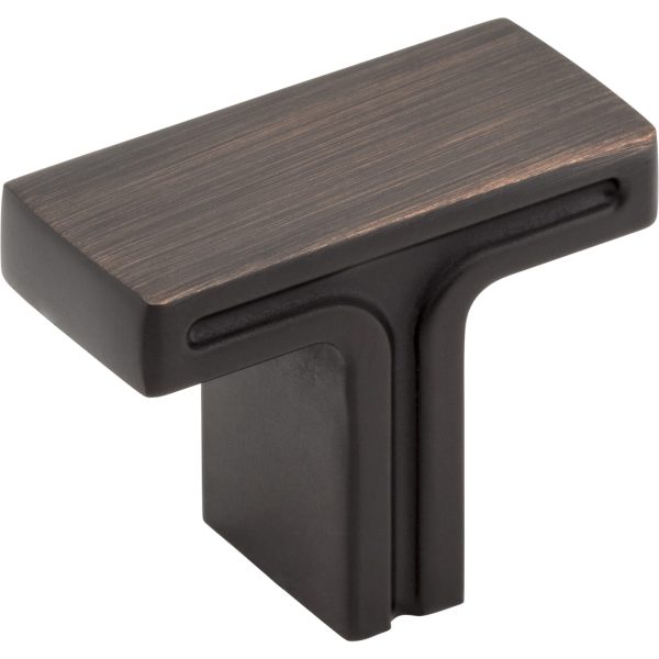 1-3/8" Overall Length Brushed Oil Rubbed Bronze Rectangle Anwick Cabinet Knob